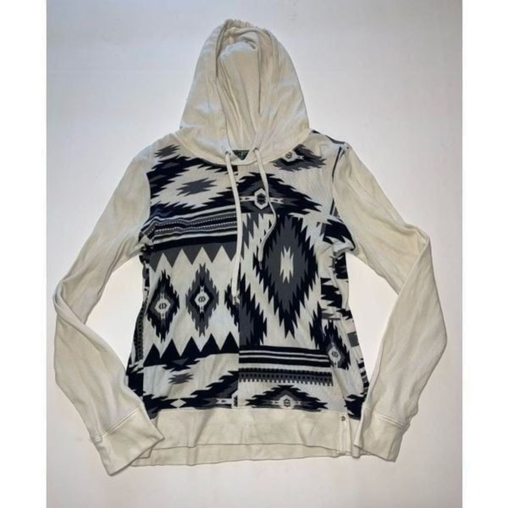 Lauren Ralph Lauren Active Size XL Hooded Thermal Top Aztec Southwest Waffle
